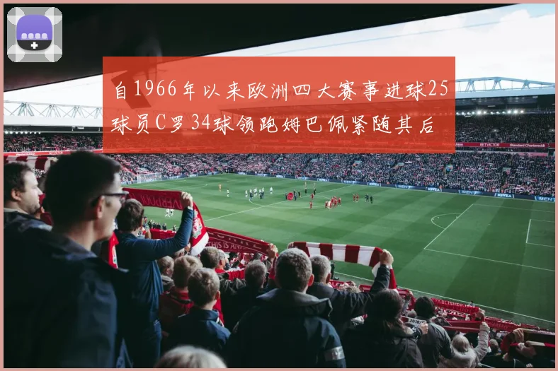自1966年以来欧洲四大赛事进球25球员C罗34球领跑姆巴佩紧随其后